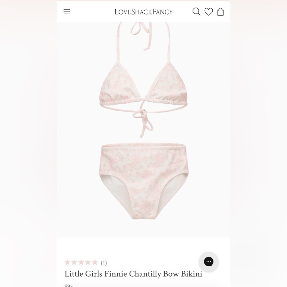 LoveShackFancy Chantilly Bikini in Cream and Pink